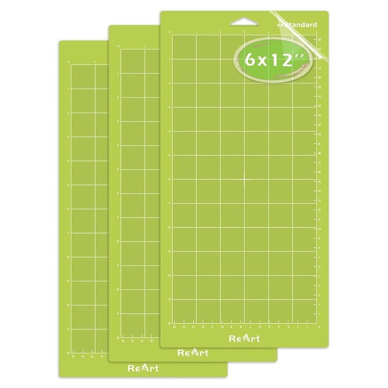 ReArt Standard Grip Adhesive Cutting Mat 6 x 12 Inch For Expression Machine - 3 Pack - Image 1